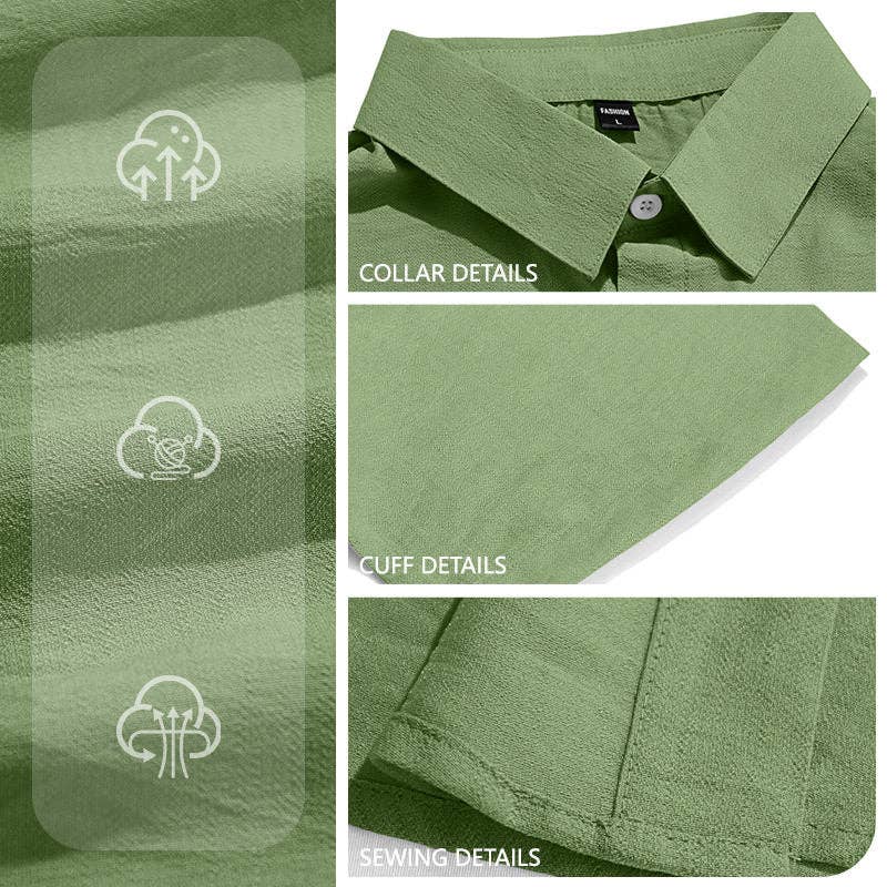 Wholesale Men's Casual Short Sleeve Pocket Open Front Shirt Solid Loose Fit Lapel Collar