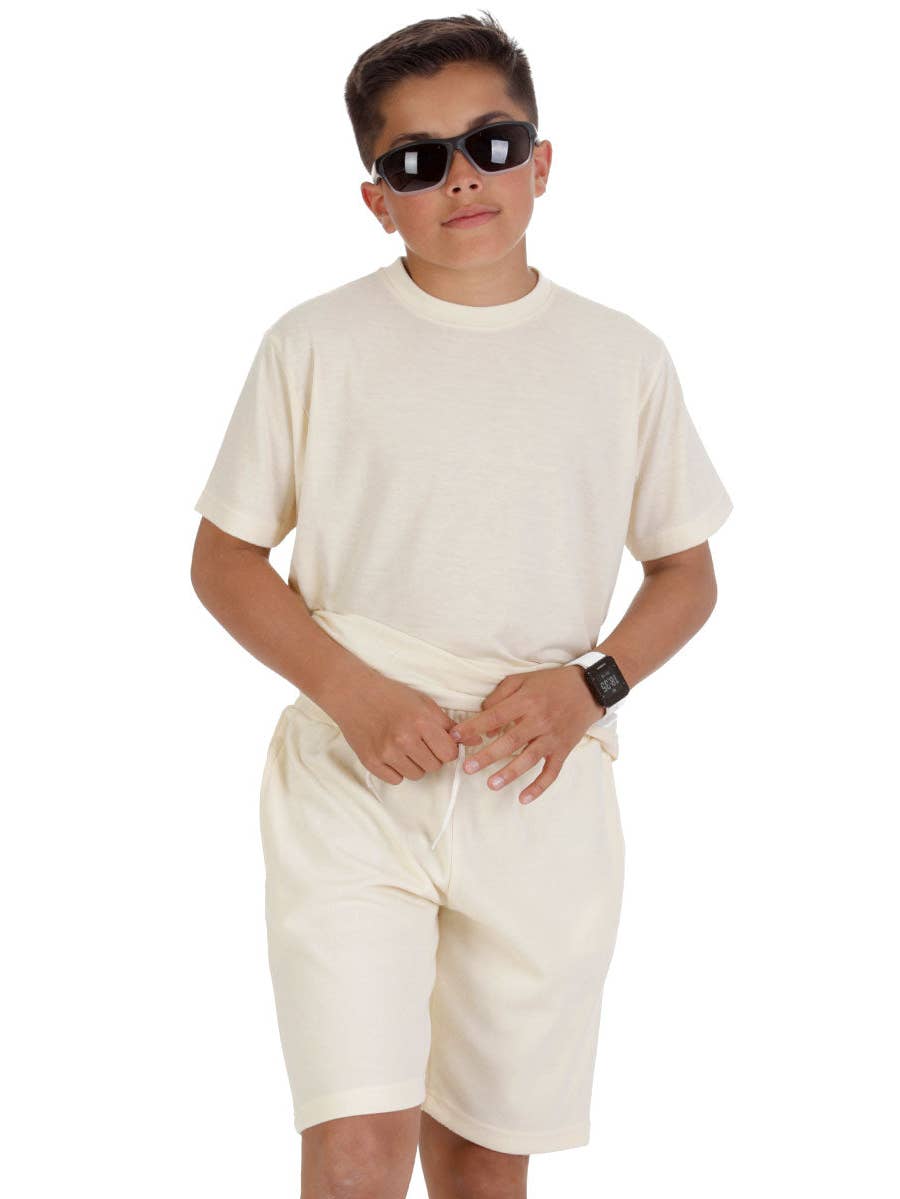 Wholesale Kids Cream T-shirt and Shorts Set
