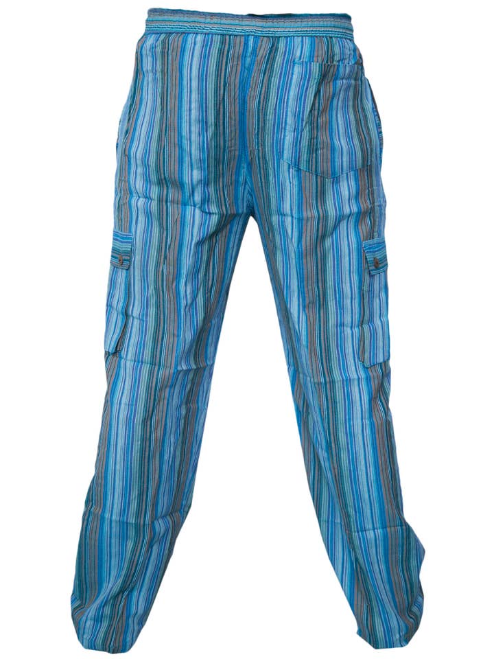 Wholesale Striped Cargo Lounge Cotton Loose Trousers