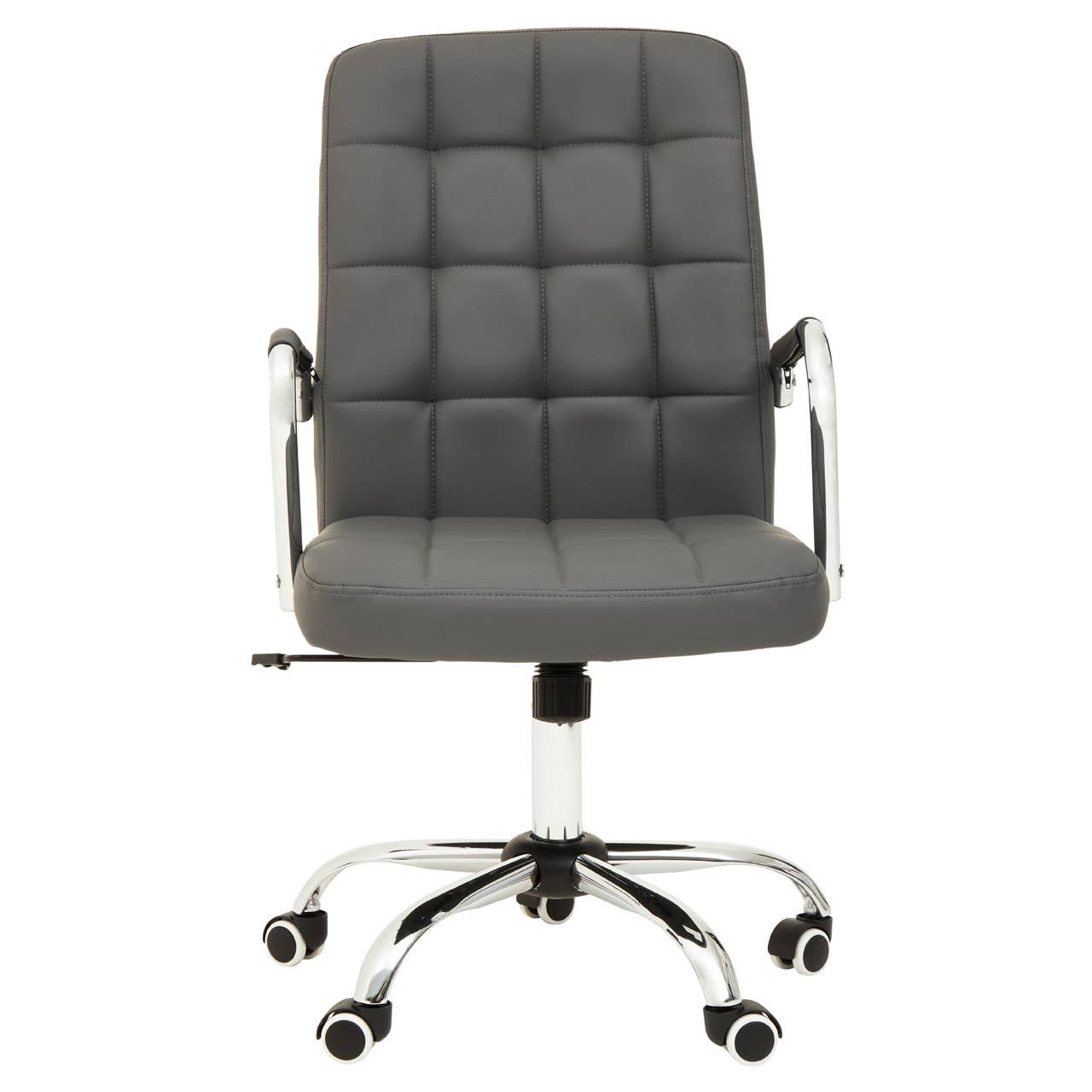 Wholesale Brent Grey Leather Effect And Chrome Home Office Chair