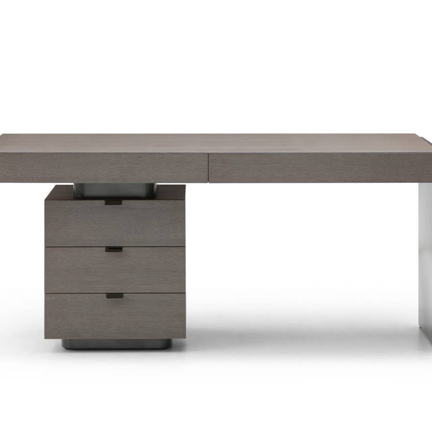 Wholesale Oston Office Desk - Grey - Left Hand Drawers