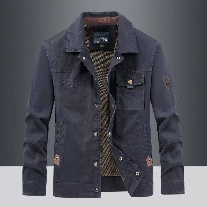 Wholesale Men's Casual Jacket Spring Autumn Coat Large Size Workwear