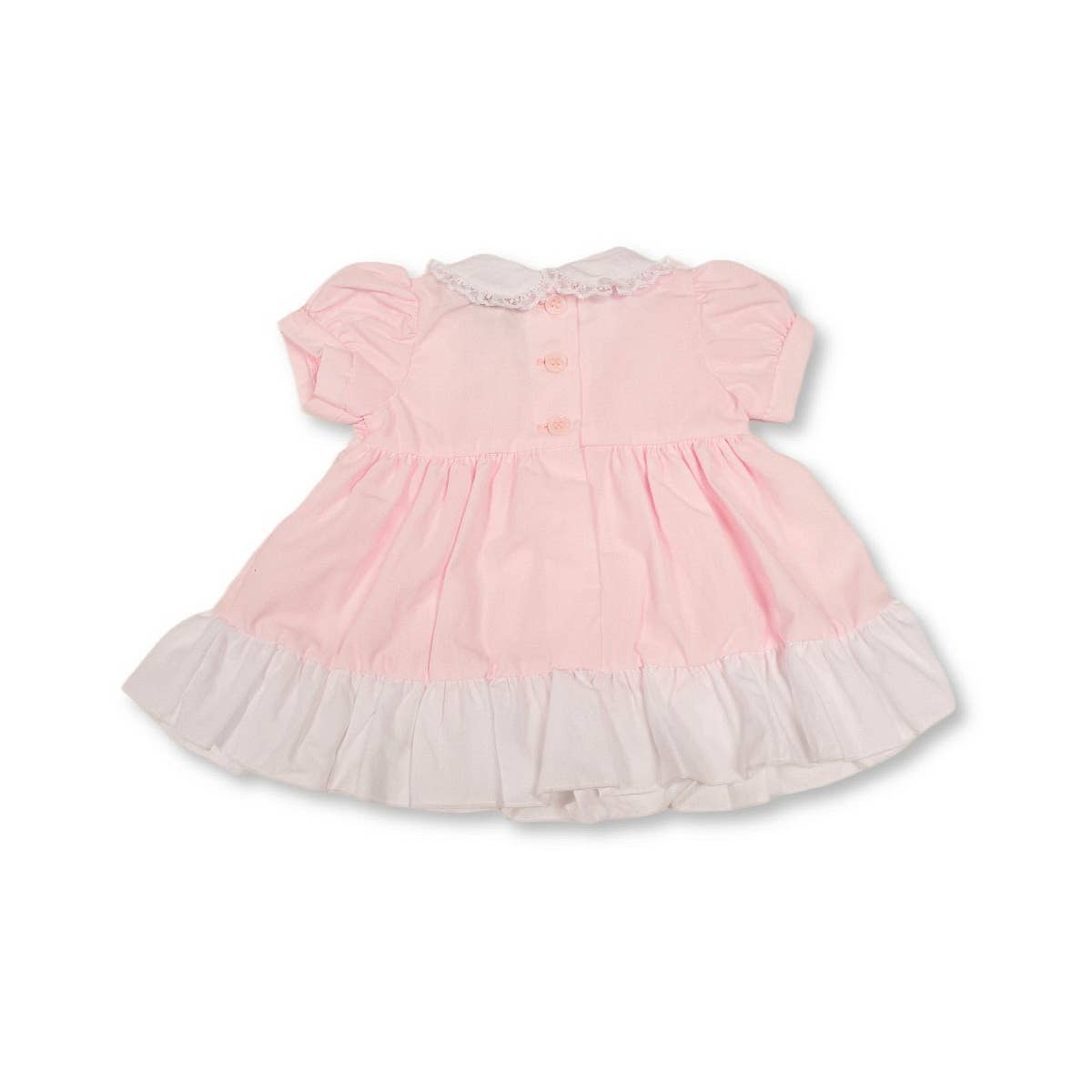Wholesale Baby Dress Pink with Ruffles and Lace Collar - 0-6 Months