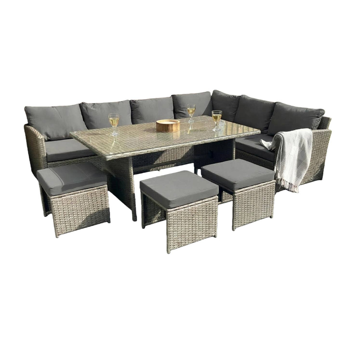 Wholesale The Knutsford 9 Seat Corner Rattan Dining Set