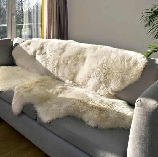 Wholesale Natural Quad Sheepskin Rug Throw