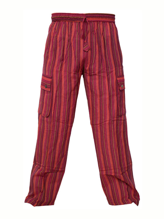 Wholesale Striped Cargo Lounge Cotton Loose Trousers
