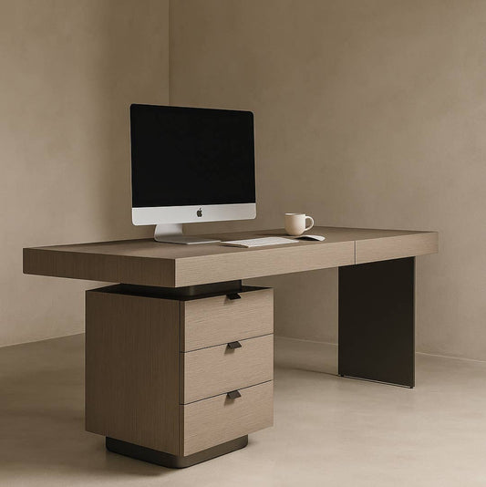 Wholesale Oston Office Desk - Grey - Left Hand Drawers